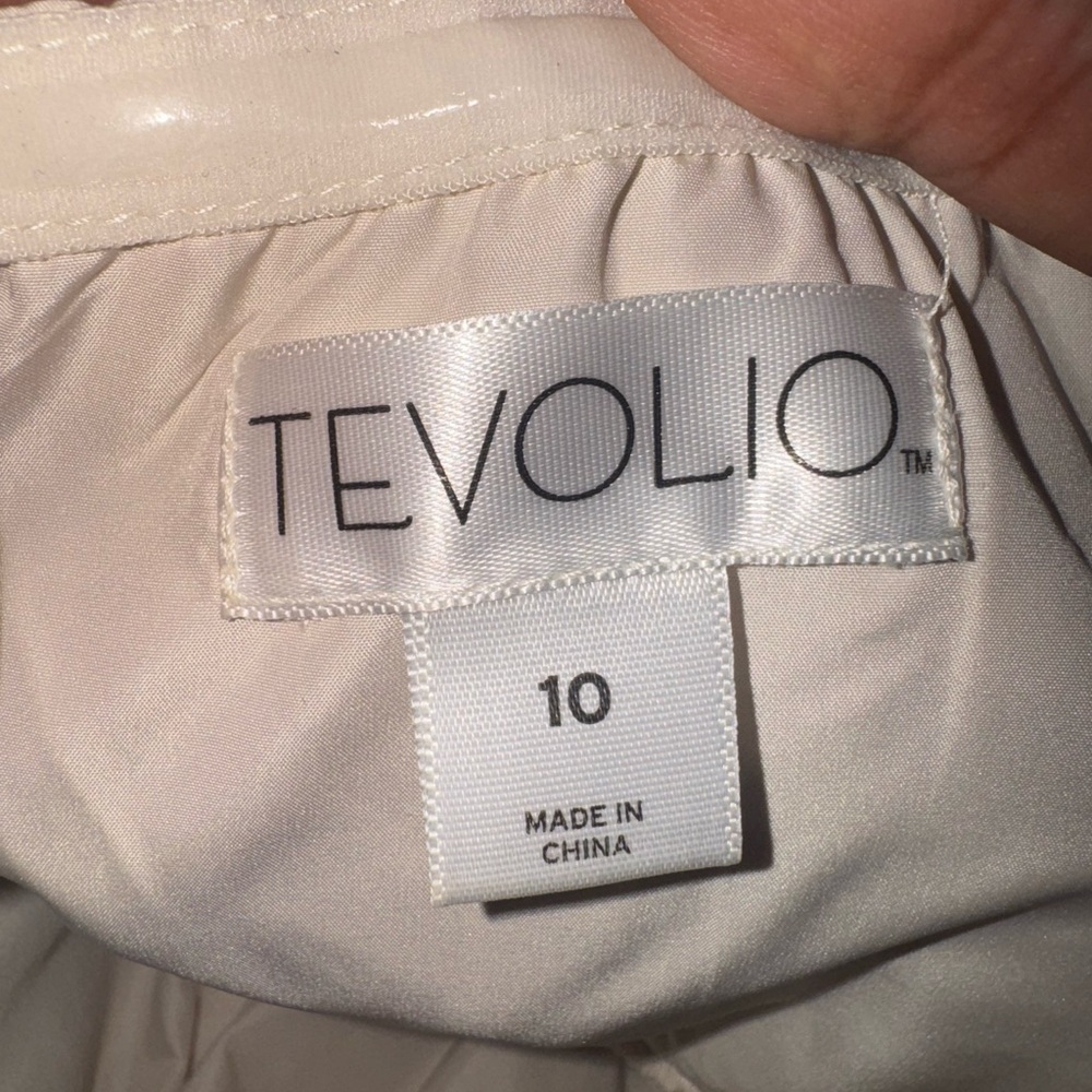 Tevolio Brand, One Strap Cream colored dress, SIZE 10 - Picture 4 of 6